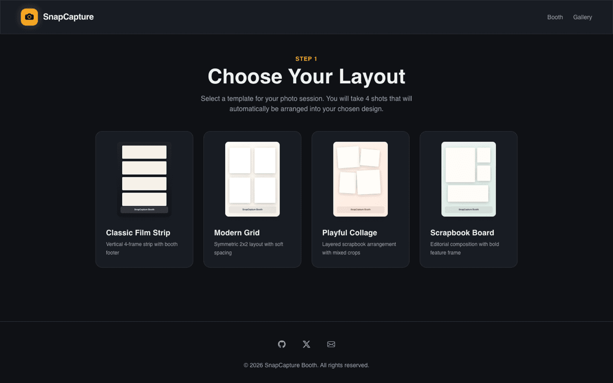 Photobooth System website preview